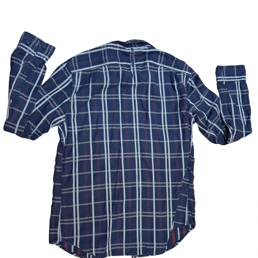 Banana Republic‎ Luxe Flannel Plaid Button Up Shirt Camden Fit Mens M